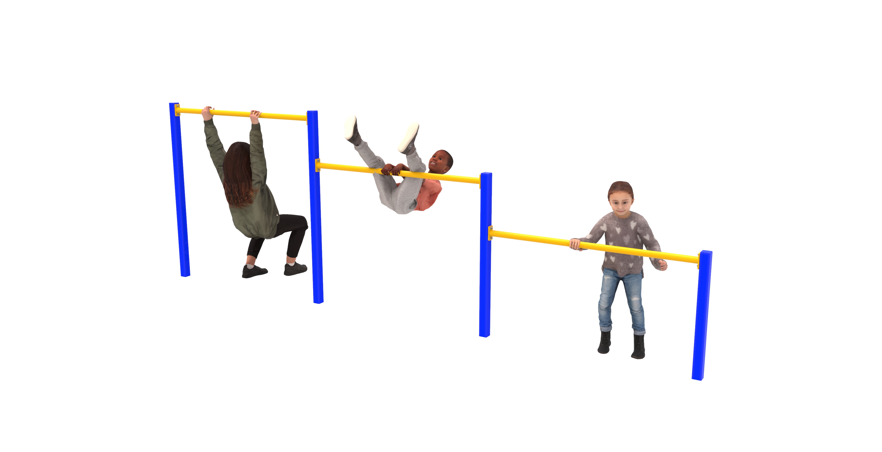 GL Jones Playgrounds - 3 Step Horizontal Bars